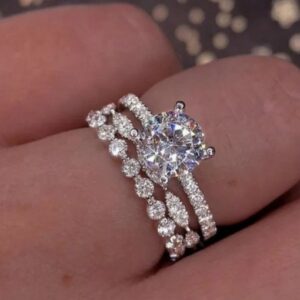 SJ60752, Ladies' Moissanite Ring, S925, Rhodium Plated, White, 6.1g