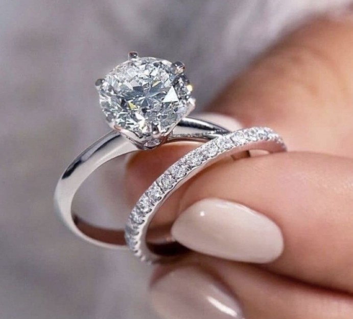 SJ60754, Ladies' Moissanite Ring, S925, Rhodium Plated, White, 4.9g