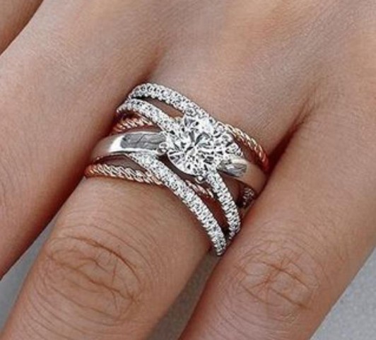 SJ60755, Ladies' Moissanite Ring, S925, Rhodium Plated, White, 6.45g