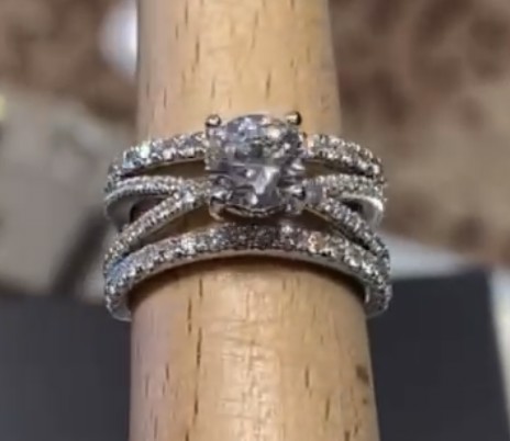 SJ60756, Ladies' Moissanite Ring, S925, Rhodium Plated, White, 6.24g