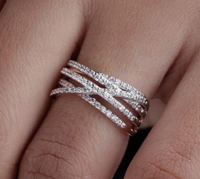 SJ60758, Ladies' Moissanite Ring, S925, Rhodium Plated, White, 4.69g