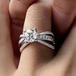 SJ60759, Ladies' Moissanite Ring, S925, Rhodium Plated, White, 4.58g