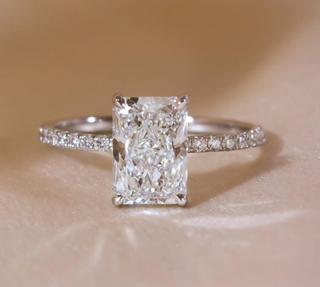 SJ60767, Ladies' Moissanite Ring, S925, Rhodium Plated, White, 2.81g
