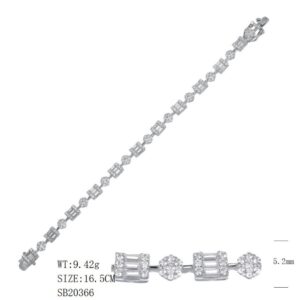 SB20366, Ladies' Moissanite Ring, S925, Rhodium Plated, White, 10.82g