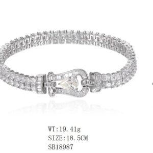SB18987, Ladies' Moissanite Ring, S925, Rhodium Plated, White, 18.76g