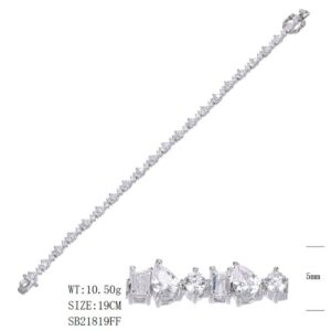 SB21819, Ladies' Moissanite Ring, S925, Rhodium Plated, White, 10.53g