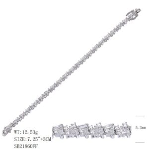 SB21860, Ladies' Moissanite Ring, S925, Rhodium Plated, White, 11.94g