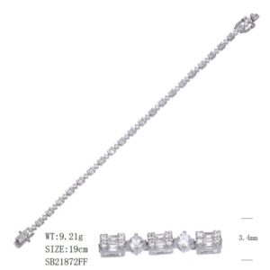 SB21872, Ladies' Moissanite Ring, S925, Rhodium Plated, White, 8.92g