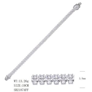 SB21874, Ladies' Moissanite Ring, S925, Rhodium Plated, White, 13.62g