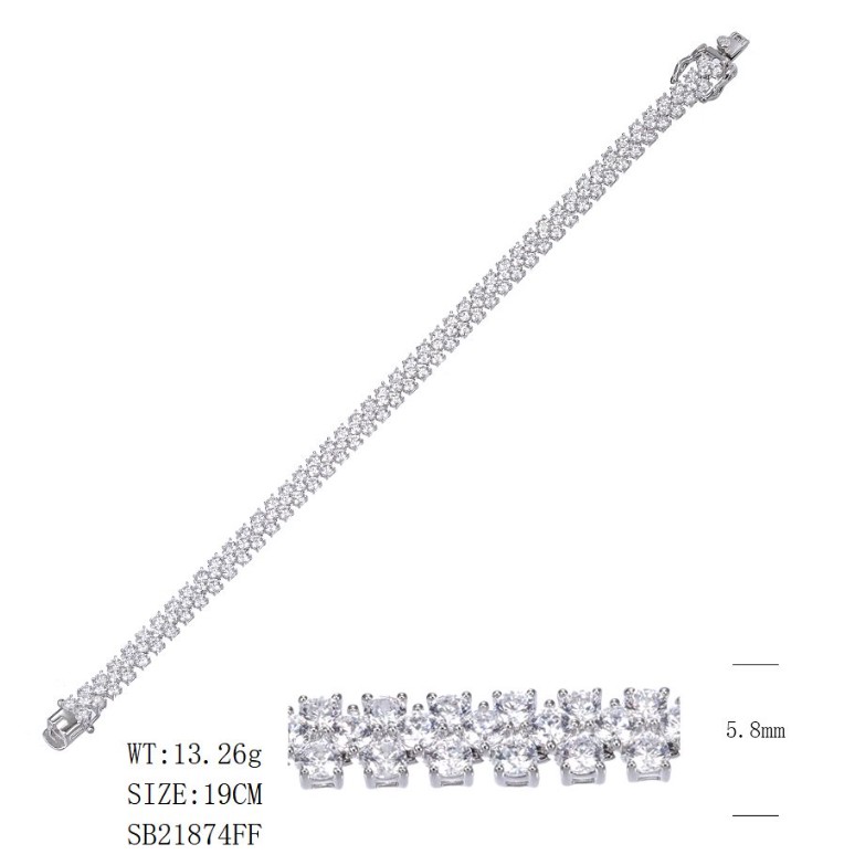 SB21874, Ladies' Moissanite Ring, S925, Rhodium Plated, White, 13.62g