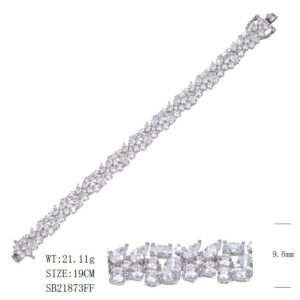 SB21873, Ladies' Moissanite Ring, S925, Rhodium Plated, White, 21.6g