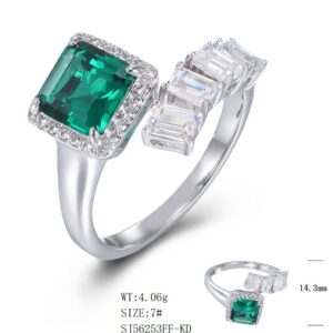 SJ56253, Ladies' Moissanite Ring, S925, Rhodium Plated, White, 3.8g