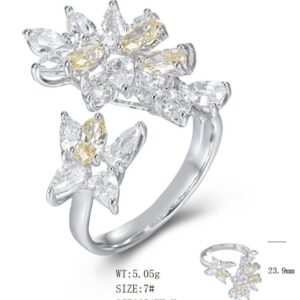 SJ56254, Ladies' Moissanite Ring, S925, Rhodium Plated, White, 4.97g