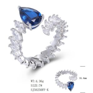 SJ56250, Ladies' Moissanite Ring, S925, Rhodium Plated, White, 4.82g