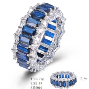 SJ56910, Ladies' Moissanite Ring, S925, Rhodium Plated, White, 7.51g