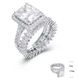 SJ44865, Ladies' Moissanite Ring, S925, Rhodium Plated, White, 6.02g