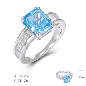 SJ21150, Ladies' Moissanite Ring, S925, Rhodium Plated, White, 5.13g
