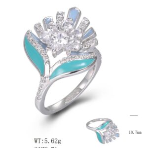 SJ49082, Ladies' Moissanite Ring, S925, Rhodium Plated, White, 5.62g