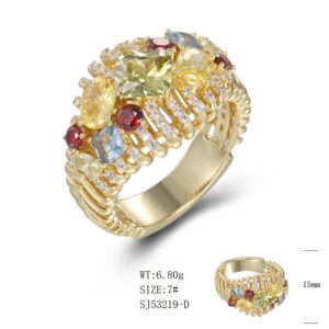SJ53219, Ladies' Moissanite Ring, S925, Rhodium Plated, White, 7.12g