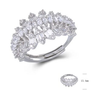SJ47355, Ladies' Moissanite Ring, S925, Rhodium Plated, White, 4.19g