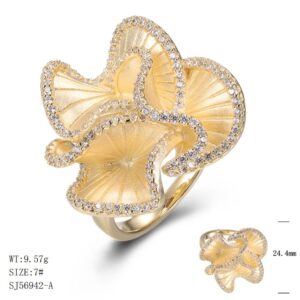 SJ56942, Ladies' Moissanite Ring, S925, Rhodium Plated, White, 9.42g