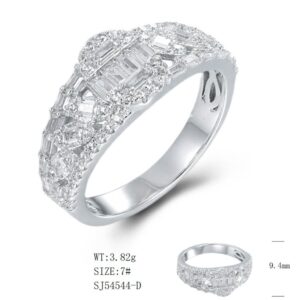 SJ54544, Ladies' Moissanite Ring, S925, Rhodium Plated, White, 3.56g