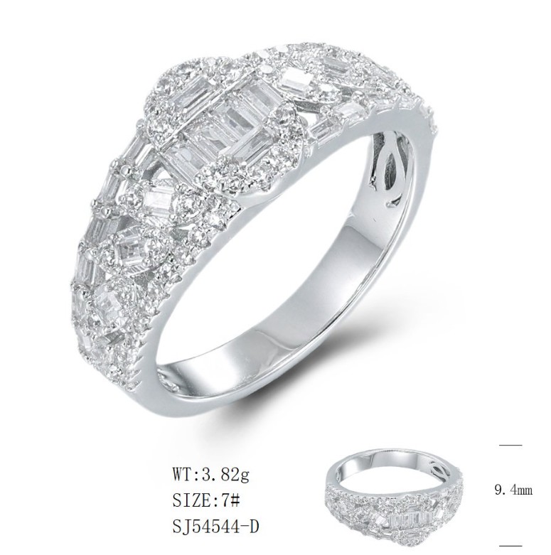 SJ54544, Ladies' Moissanite Ring, S925, Rhodium Plated, White, 3.56g