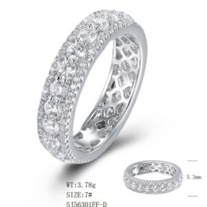 SJ56301, Ladies' Moissanite Ring, S925, Rhodium Plated, White, 3.76g