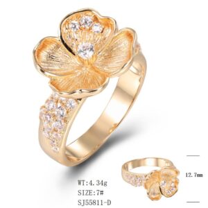 SJ55811, Ladies' Moissanite Ring, S925, Rhodium Plated, White, 5.08g