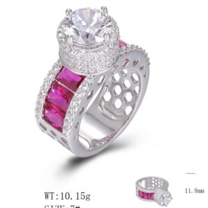SJ49184, Ladies' Moissanite Ring, S925, Rhodium Plated, White, 10.85g