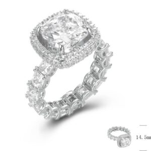 SJ46500, Ladies' Moissanite Ring, S925, Rhodium Plated, White, 8.32g