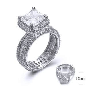 SJ33876, Ladies' Moissanite Ring, S925, Rhodium Plated, White, 6.12g