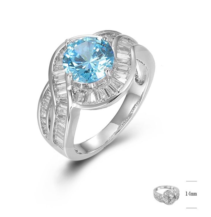 SJ44623, Ladies' Moissanite Ring, S925, Rhodium Plated, White, 4.62g