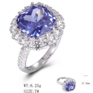 SJ49229, Ladies' Moissanite Ring, S925, Rhodium Plated, White, 7.57g