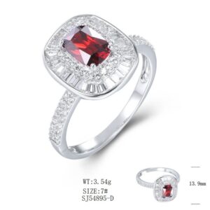 SJ54895, Ladies' Moissanite Ring, S925, Rhodium Plated, White, 3.46g