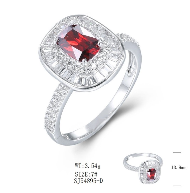 SJ54895, Ladies' Moissanite Ring, S925, Rhodium Plated, White, 3.46g