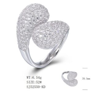 SJ52550, Ladies' Moissanite Ring, S925, Rhodium Plated, White, 7.06g