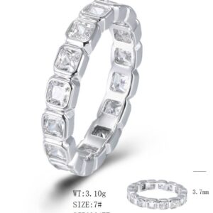 SJ56364, Ladies' Moissanite Ring, S925, Rhodium Plated, White, 2.89g