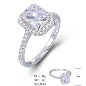 SJ53056, Ladies' Moissanite Ring, S925, Rhodium Plated, White, 2.27g