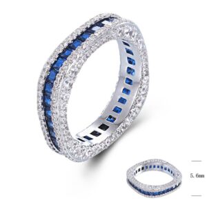 SJ80198, Ladies' Moissanite Ring, S925, Rhodium Plated, White, 4.79g