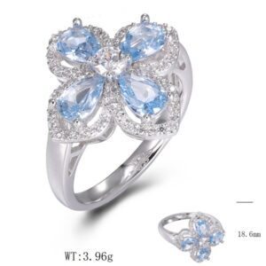 SJ49209, Ladies' Moissanite Ring, S925, Rhodium Plated, White, 4.07g