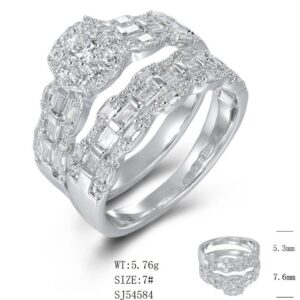 SJ54584, Ladies' Moissanite Ring, S925, Rhodium Plated, White, 6.2g