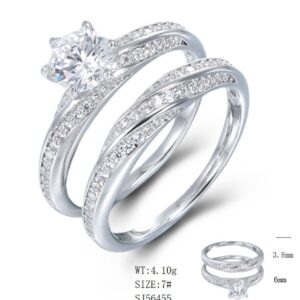 SJ56455, Ladies' Moissanite Ring, S925, Rhodium Plated, White, 4.22g