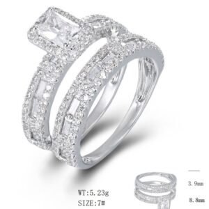 SJ56026, Ladies' Moissanite Ring, S925, Rhodium Plated, White, 5.77g