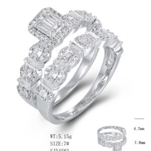 SJ54583, Ladies' Moissanite Ring, S925, Rhodium Plated, White, 5.77g