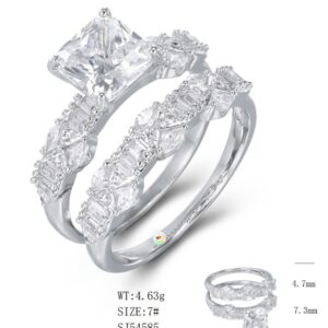 SJ54585, Ladies' Moissanite Ring, S925, Rhodium Plated, White, 4.73g