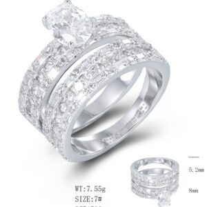 SJ54586, Ladies' Moissanite Ring, S925, Rhodium Plated, White, 7.56g