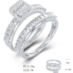 SJ55469, Ladies' Moissanite Ring, S925, Rhodium Plated, White, 5.71g