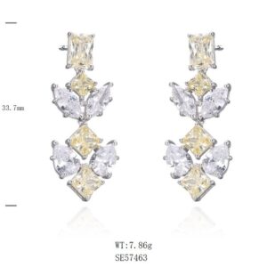 SE57463, Ladies' Moissanite Ring, S925, Rhodium Plated, White, 7.9g