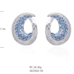 SE57635, Ladies' Moissanite Ring, S925, Rhodium Plated, White, 10.69g